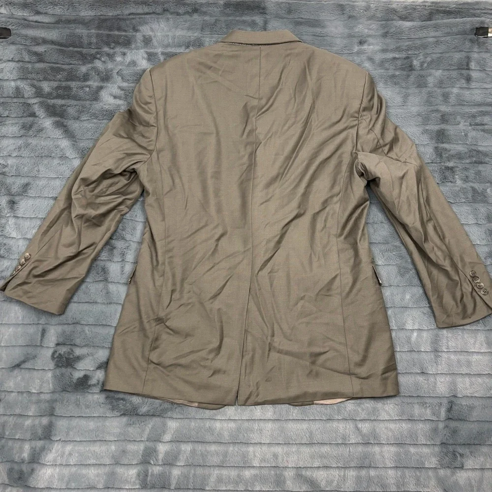 Hart Schaffner Marx Mens 42R Blazer Sport Coat Taupe Tan 2 Button Made in USA